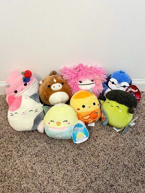 Squishmallows Plush Lot of 8 Mixed Characters Food Animals Cute Soft Stuffed Toy